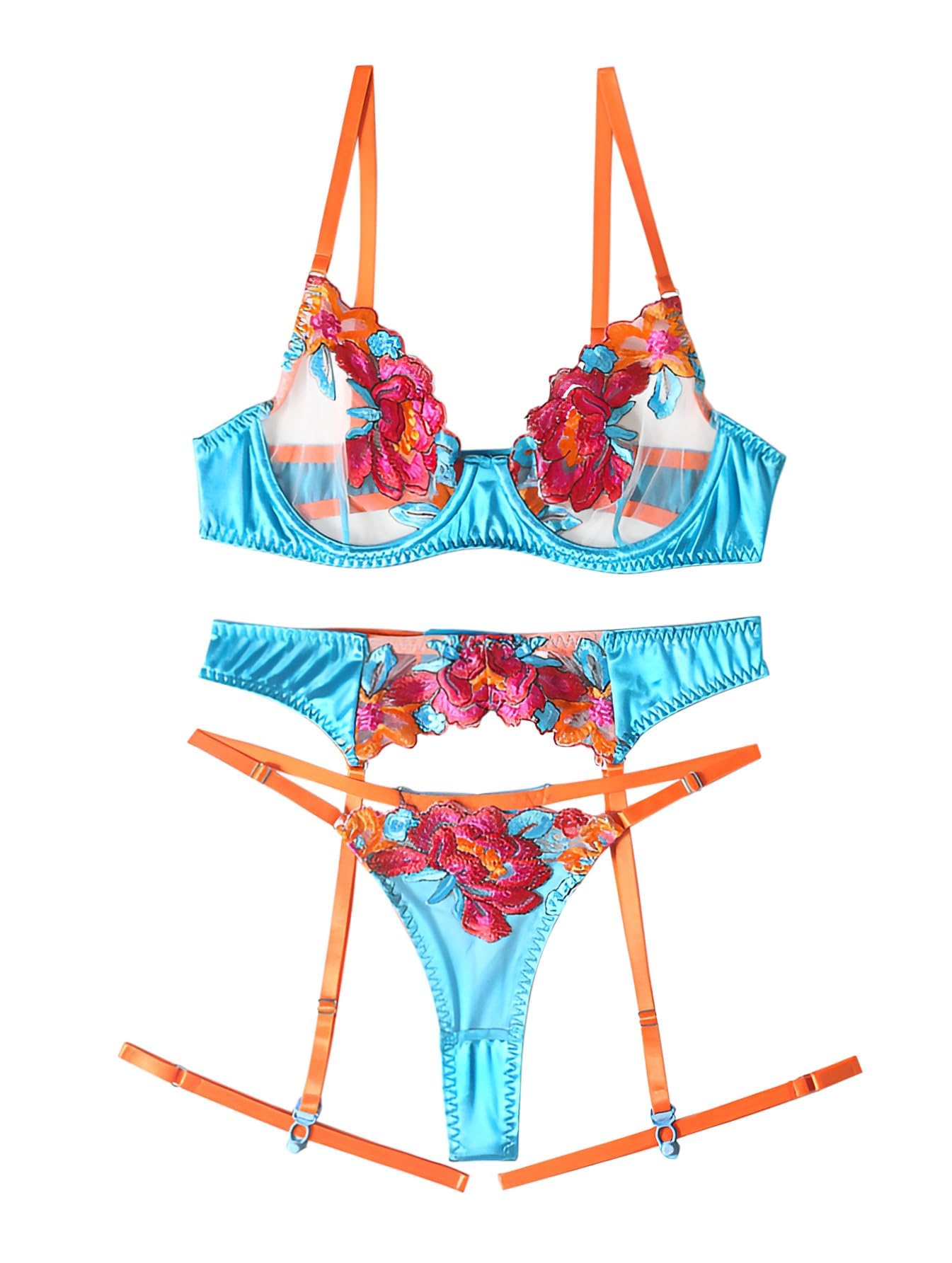 Lilosy Sexy Lingerie Set 3 Piece Women Outfit Bra and Panty