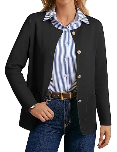 GRACE KARIN Sweater Blazers for Women 2025 Casual Button up