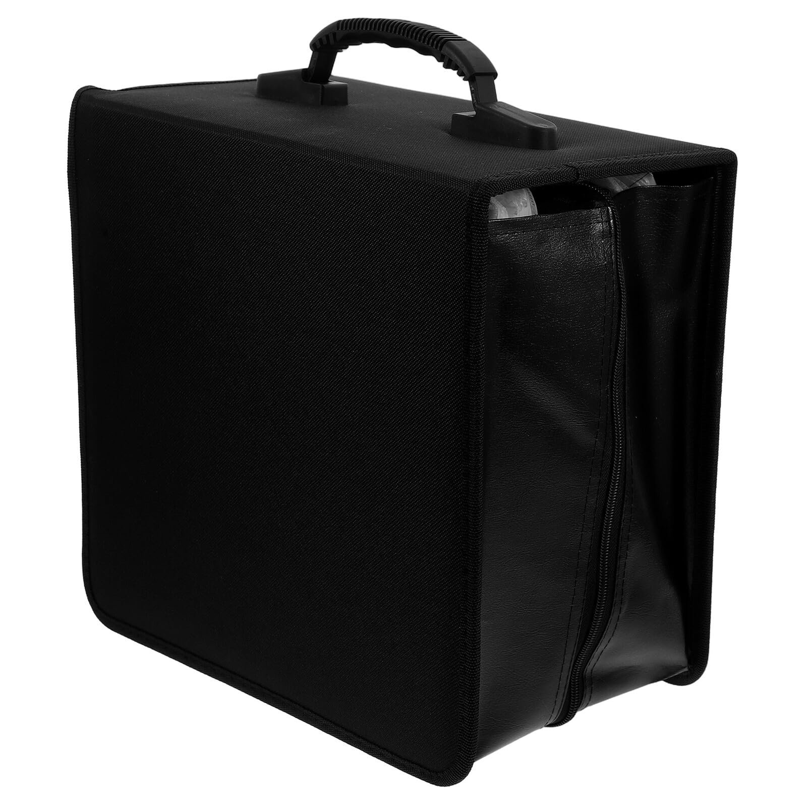 TEHAUX Porta CD in PU Resistente con Manico Grande capacità Fino Dischi Custodia Versatile per Dischi e Piccoli Oggetti da Viaggio Protezione AntiGraffio e Design Compatto per