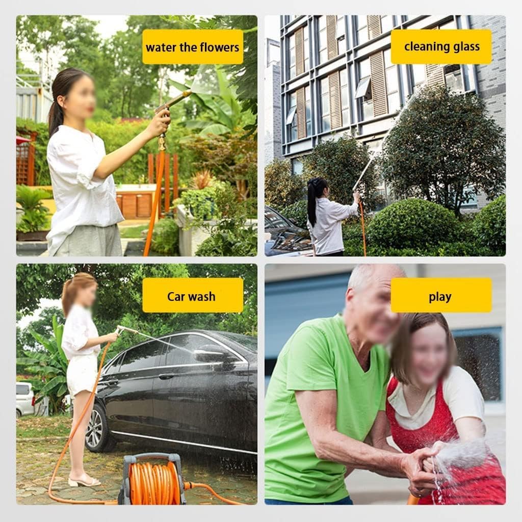 Staffa per tubo dell'acqua da parete, avvolgitubo portatile ad alta pressione, ideale per irrigazione domestica, compatibile con tubo da 30 m, struttura in metallo resistente