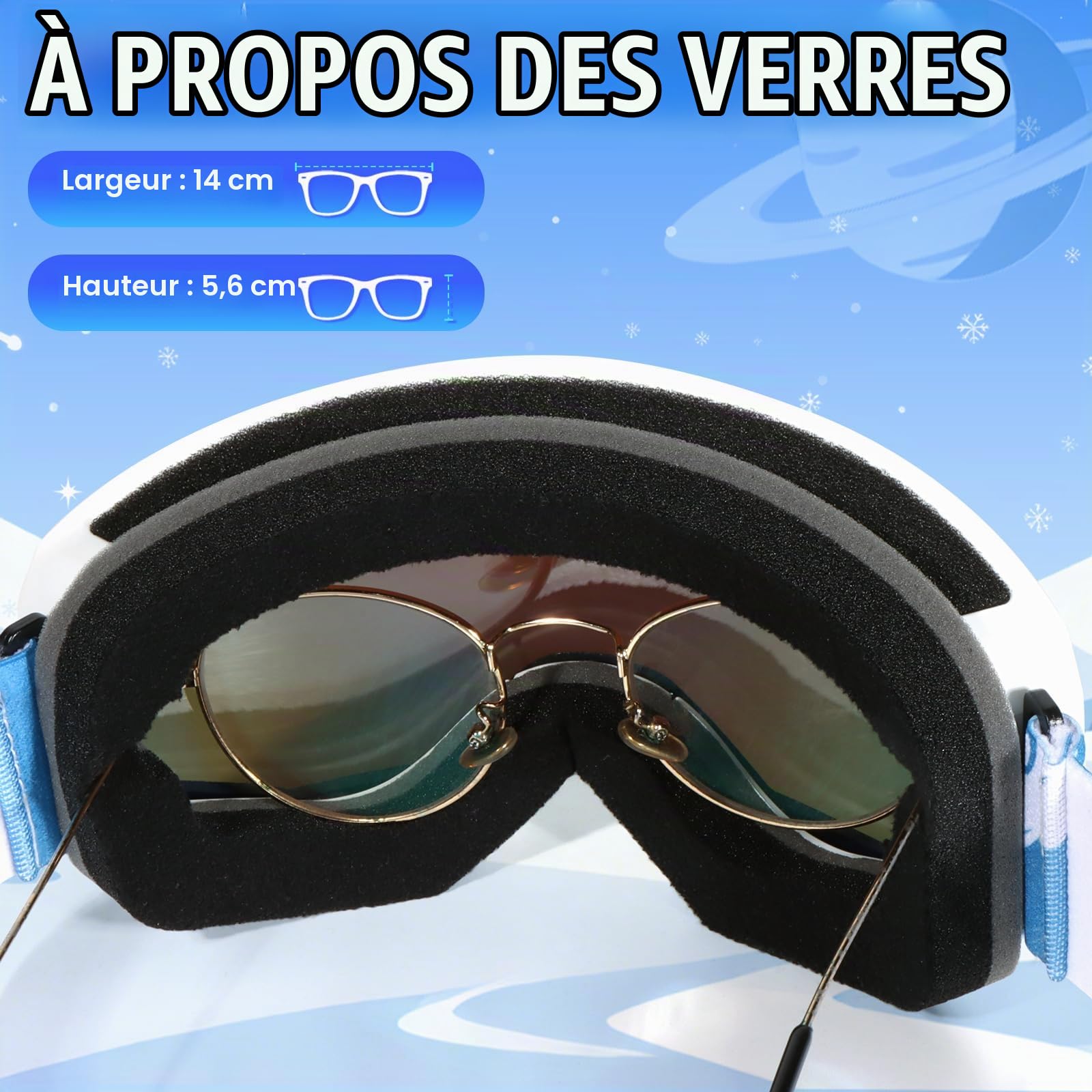 Supertrip Masque Ski Enfant 6-14 Ans, Lunette de Ski Anti-Buée UV400 pour Garçon et Fille,Masque de Ski Enfant Pour Snowboard Motoneige et Alpinisme | Lunette de Ski Anti-Buée UV400 pour Garçon et Fille, Masque de Ski Enfant Pour Snowboard Motoneige et Al