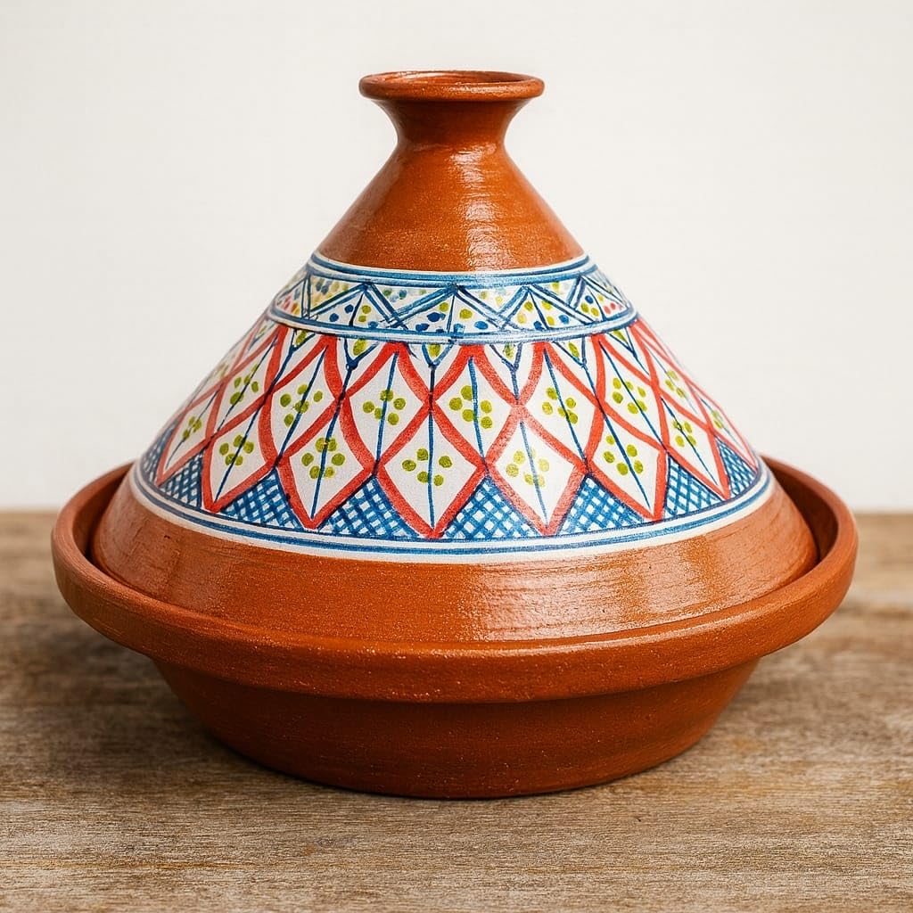 Tajine in Terracotta XL 32cm – Autentica Pentola Etnica Marocchina/Tunisina con Ebook Gratuito 2910201103