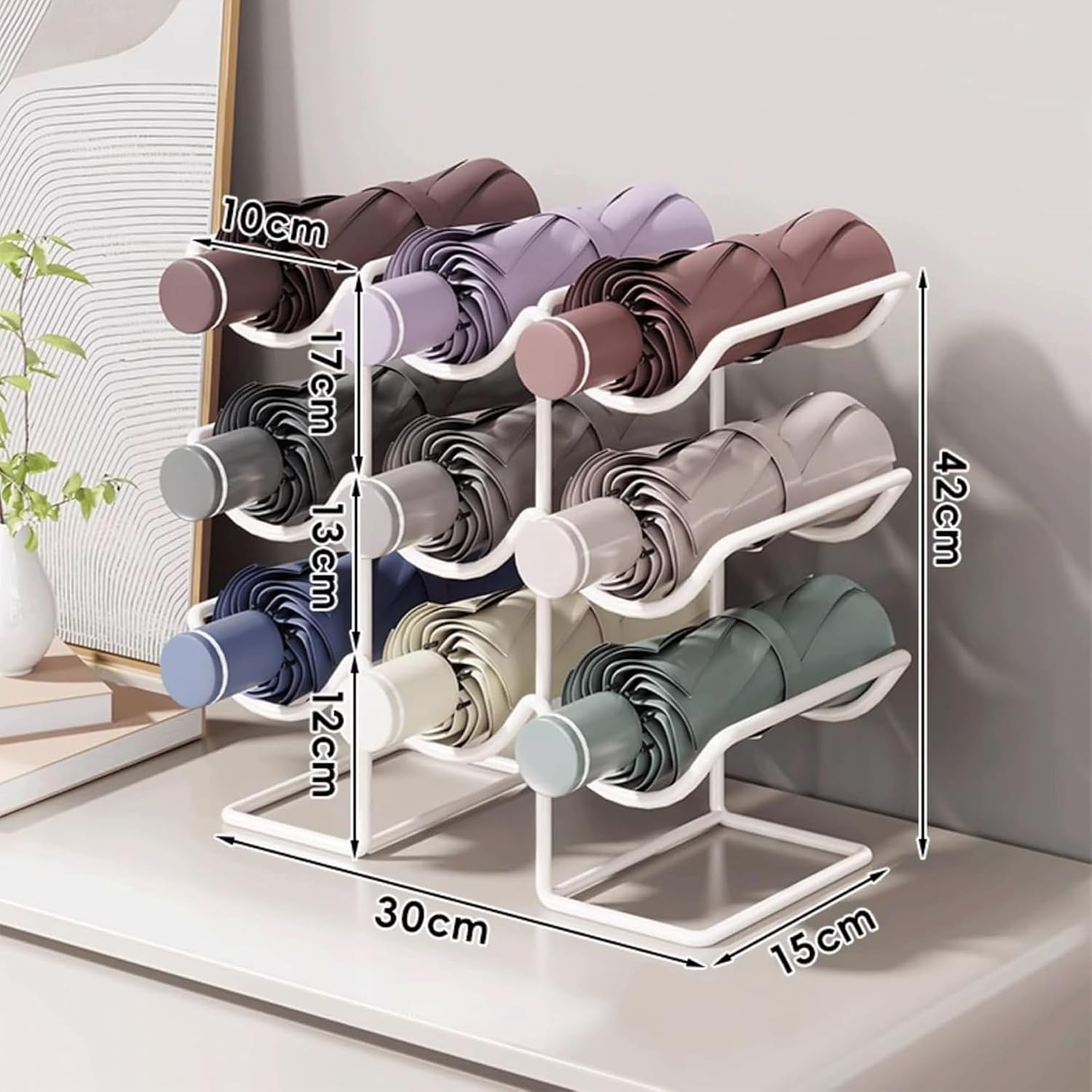 Offices Dedicated Folding Umbrella Stand: Large-Capacity Countertop Stand