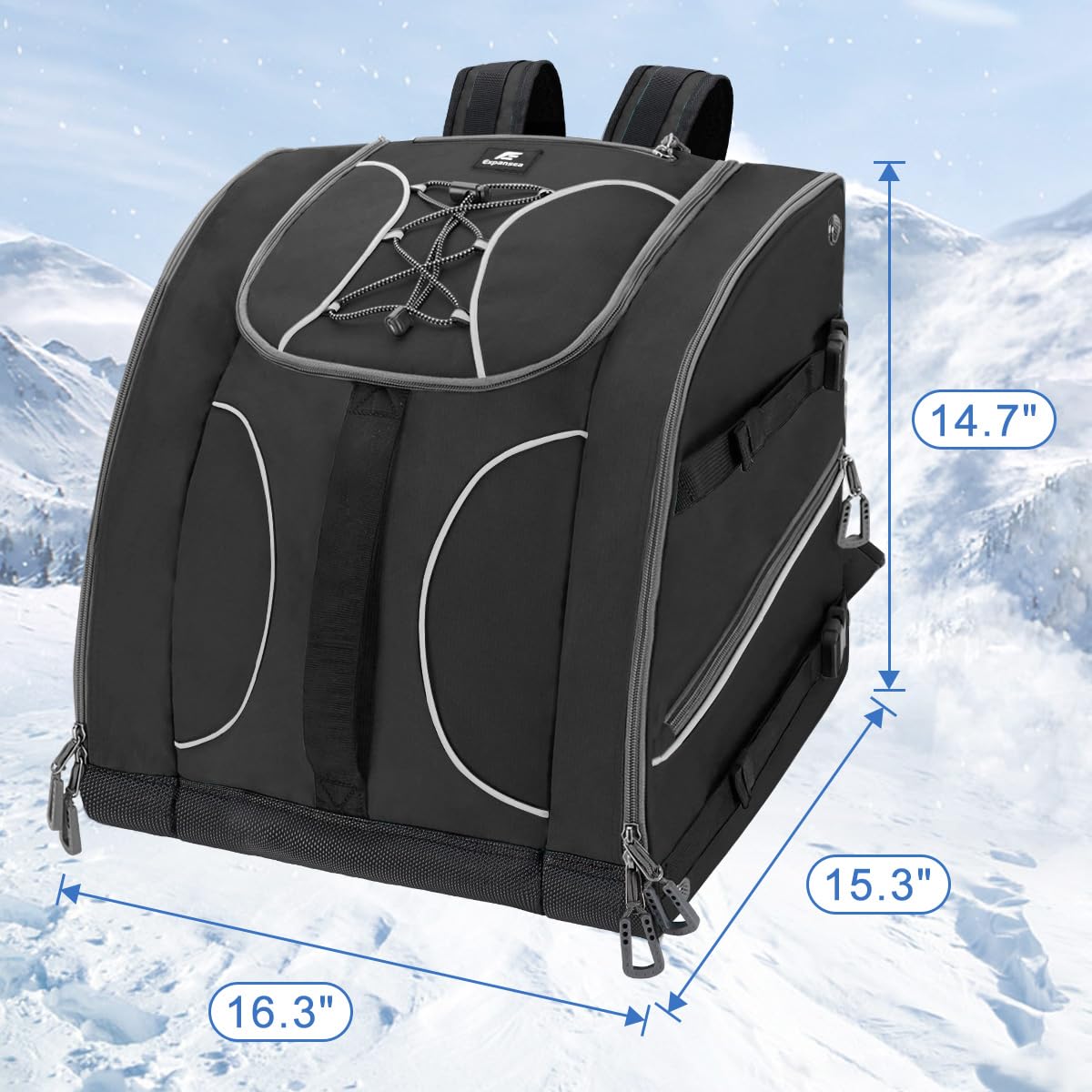 Bolsa para Botas de esquí - Capacidad de 55L - excelente para Viajes con Exterior e Inferior Impermeables, Bolsa para Botas de esquí Unisex para Chaqueta, Casco, Gafas de protección, Guantes