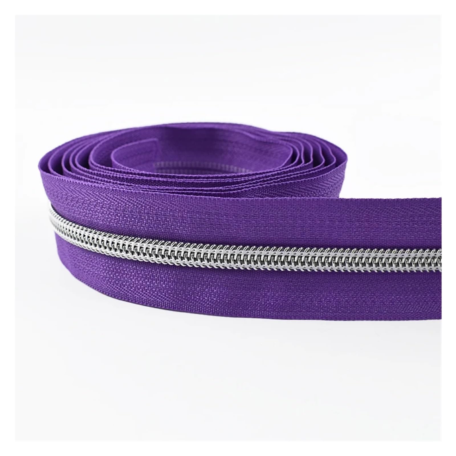 10–50 Meter 5# Nylon-Reißverschlussbänder for Taschen, Kleidung, Kunststoff-Reißverschlüsse, Meterware, Verschlüsse, Reißverschluss-Reparatur-Set, DIY-Nähzubehör(ZA419-201-Silver,50M)