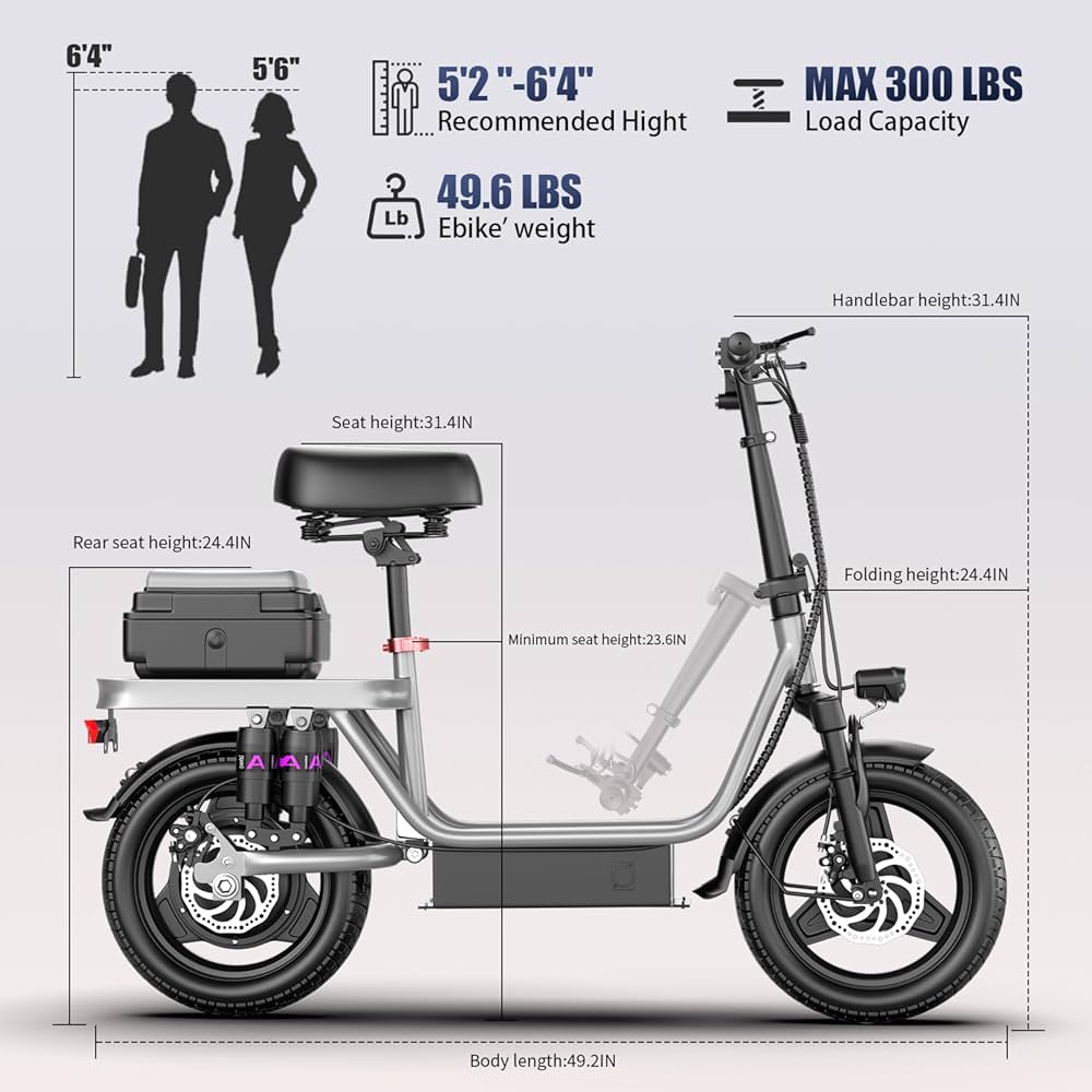 Amazon.com: Electric Scooter with Seat,700W Motor 25 MPH,14