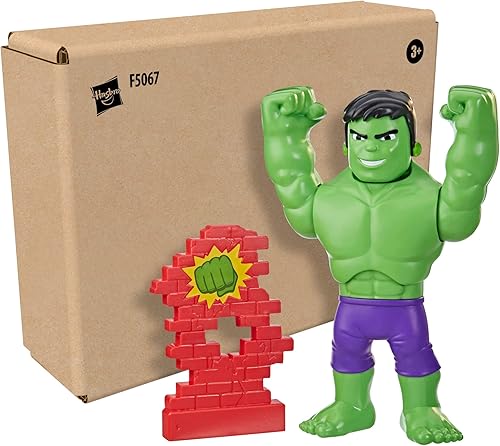 Miniatura 2 de Spidey and His Amazing Friends Marvel Power Smash Hulk Figura de acción, juguete de Hulk de 10 pulgadas, juguete de superhéroe preescolar para niños