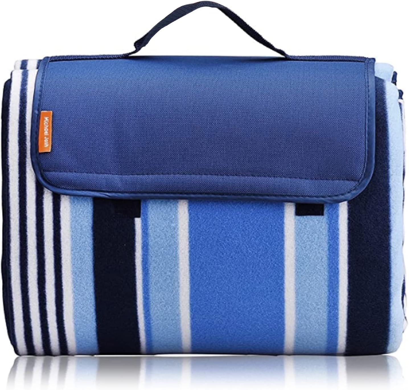 Michael Josh Large Outdoor Picnic Blanket, Water-Resistant Handy Mat Tote, Soft Fleece Material Camping Tote Mat Great for Beach Camping Travelling on Grass Sandproof (Blue, 59" X 53")