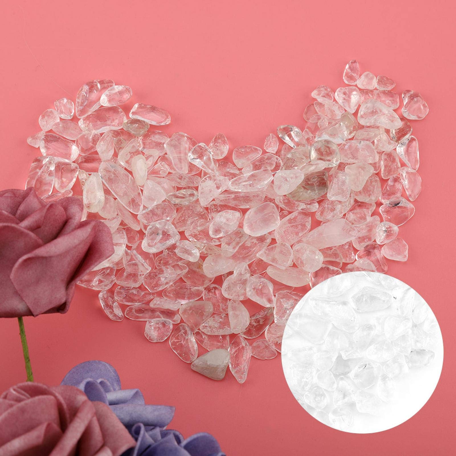 Naturalny kryształowy kamień Tumbled Chips Kruszone kamienie Reiki Healing Quartz Crystals Kamienie o nieregularnym kształcie(White)