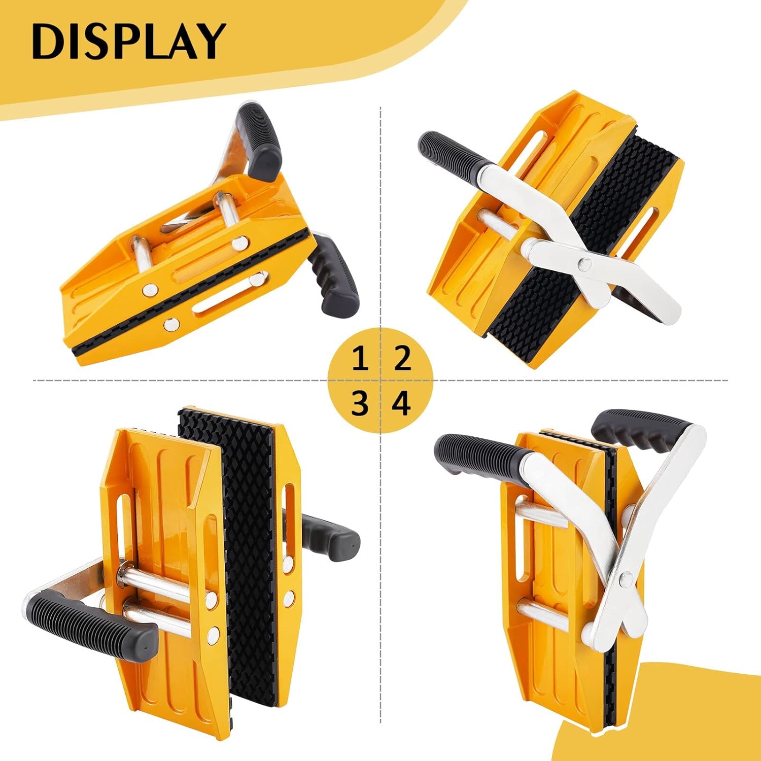 YUCHENGTECH 2PCS Granite Carrying Clamps Double Handed Stone Carrying Clamps Granite Panel Carriers Lifting Tools 660lbs Heavy Duty Carry Clamp for Glass Quartz Slabs Marble with Rubber-lined（0-2in)