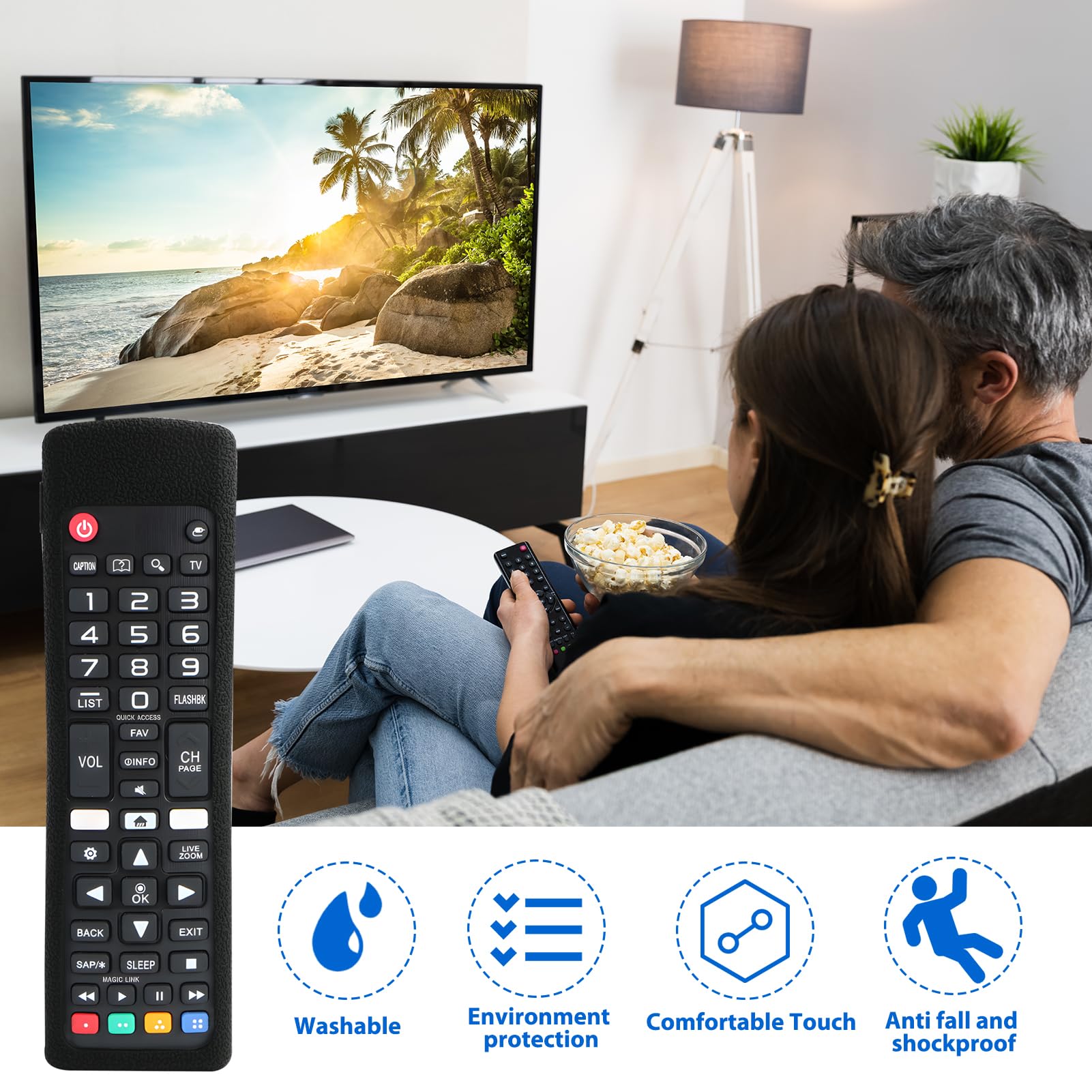 custodia telecomando in Silicone compatibile con LG Smart TV, copertura protettiva per LG 2022/2023/2024 Magic Remote Control, Robusto (AKB)