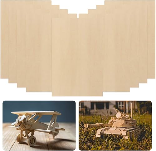 Miniatura 3 de Paquete de 20 hojas de madera de tilo de 1/16, 8 x 12 pulgadas, madera contrachapada fina para manualidades, fabricación de modelos, quema de madera