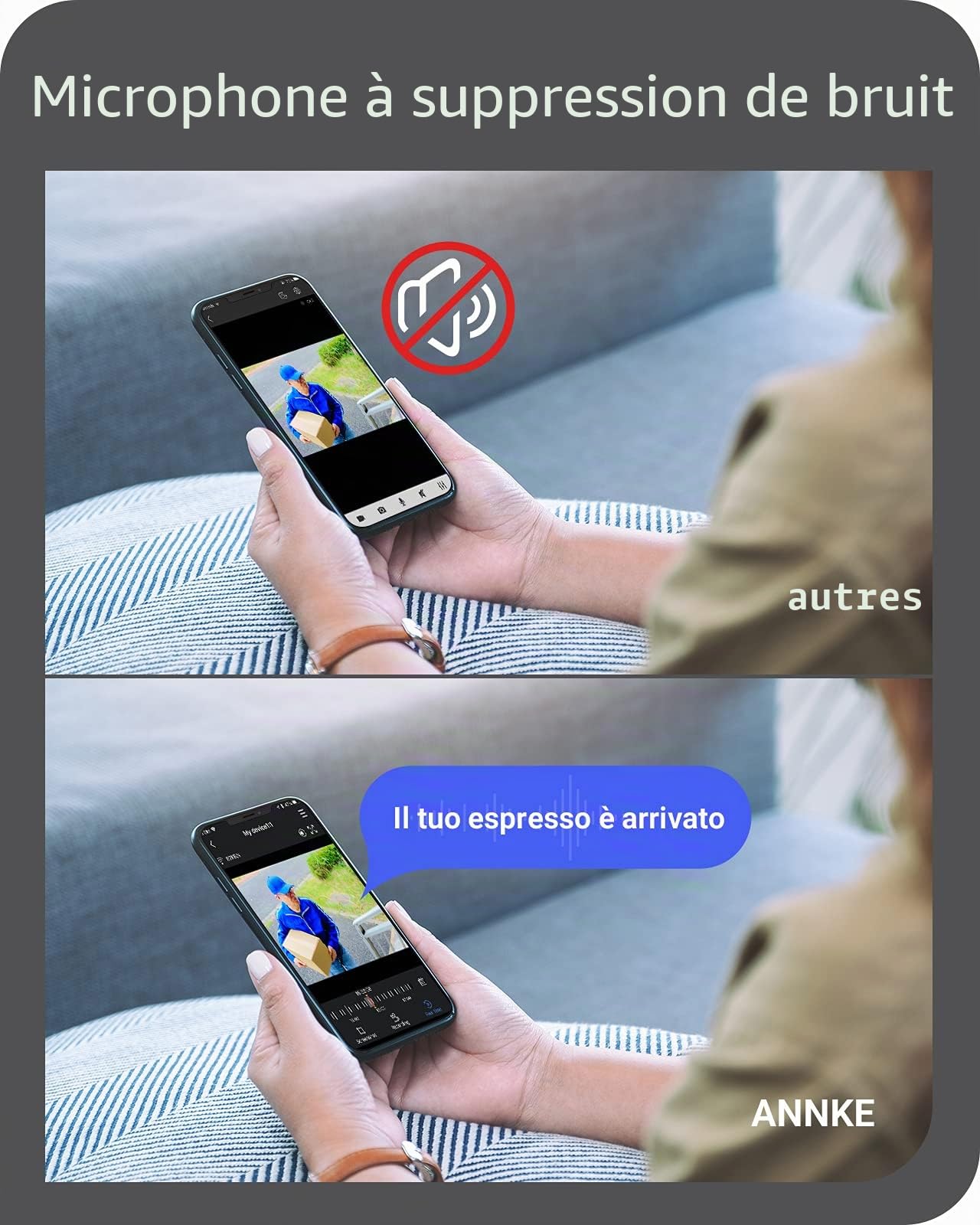 ANNKE 2K Kit de vidéosurveillance WiFi, double bande 2,4/5 GHz, 4K NVR 16 CH 1 To + 4 caméras Wi-Fi extérieures, vision nocturne à couleurs, audio à 2 voies, détection de personnes, IP67, boîtier