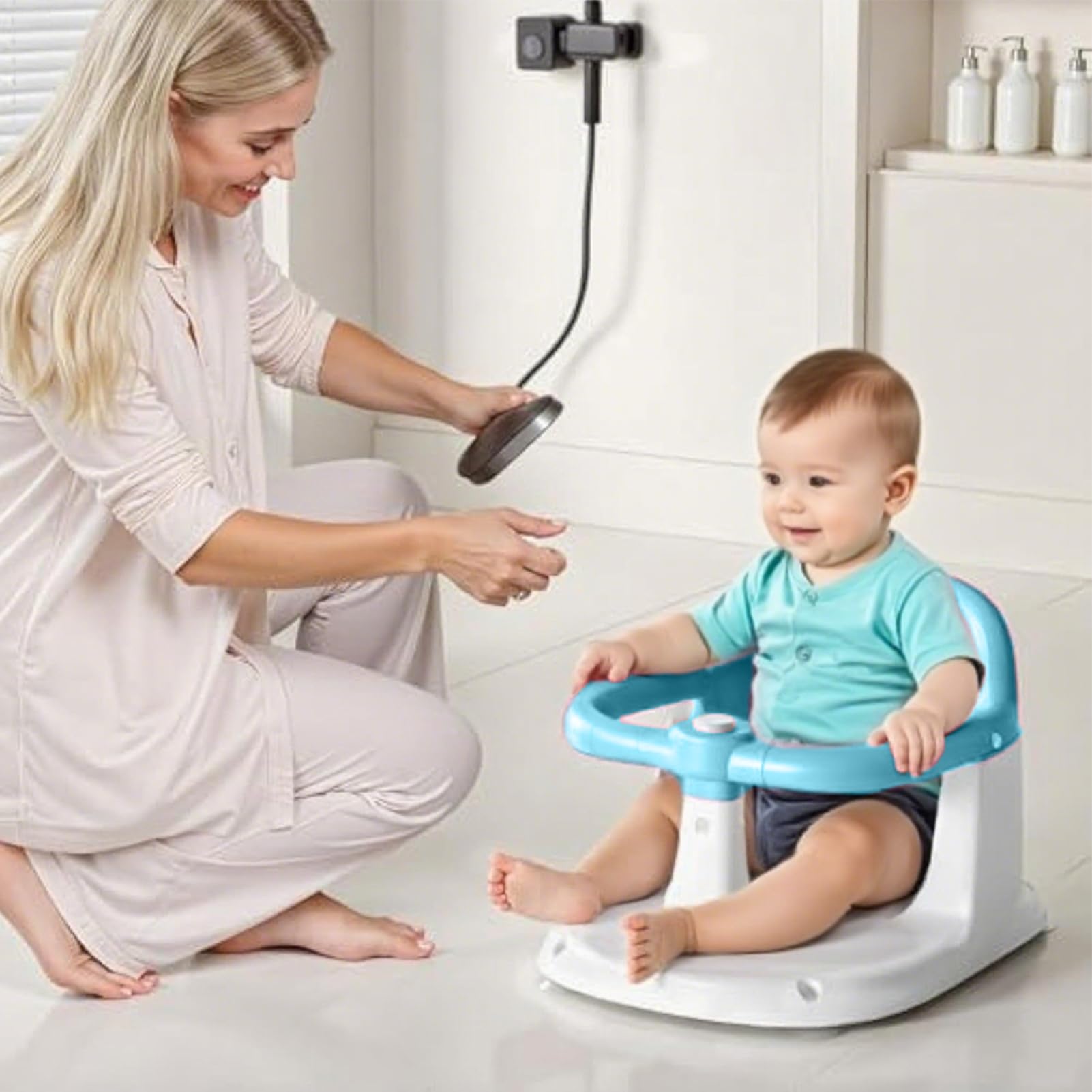 Silla de Baño para Sentarse Asiento Antideslizante de Ducha para Niños y | Silla de Bañera Portátil para Hogar Viajes Familias Conscientes de la Seguridad