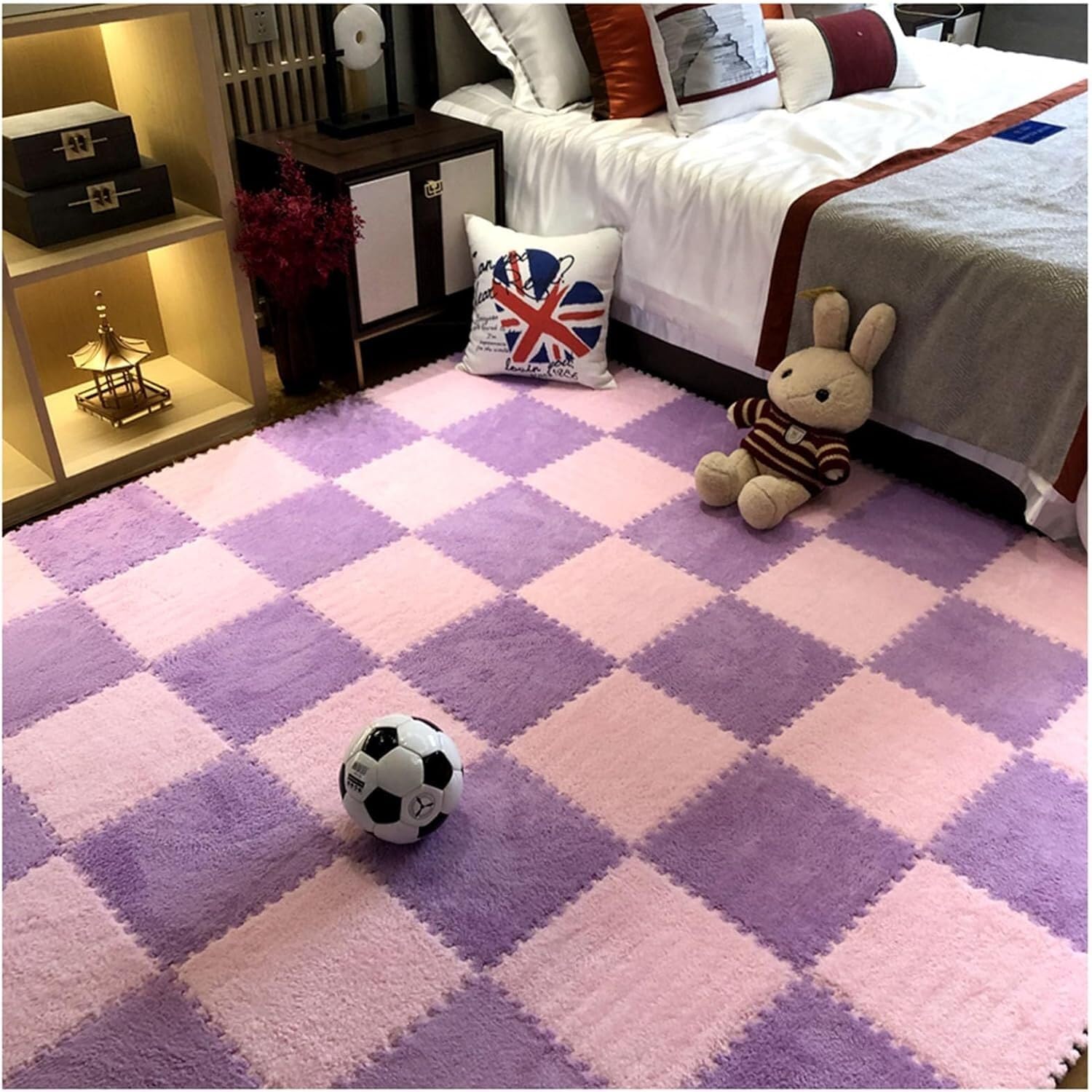 Tapete de espuma entrelazado amortiguador azulejos de felpa lavables 100 uds para gimnasio