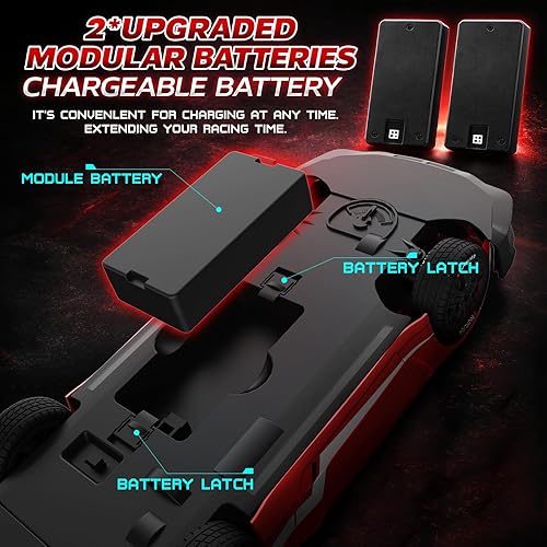 Miniatura 4 de Auto de control remoto RC Drift Car escala 1:16 4WD RC vehículo con luces LED 2.4GHz 18.6 mi/h RTR de alta velocidad de carreras de juguete