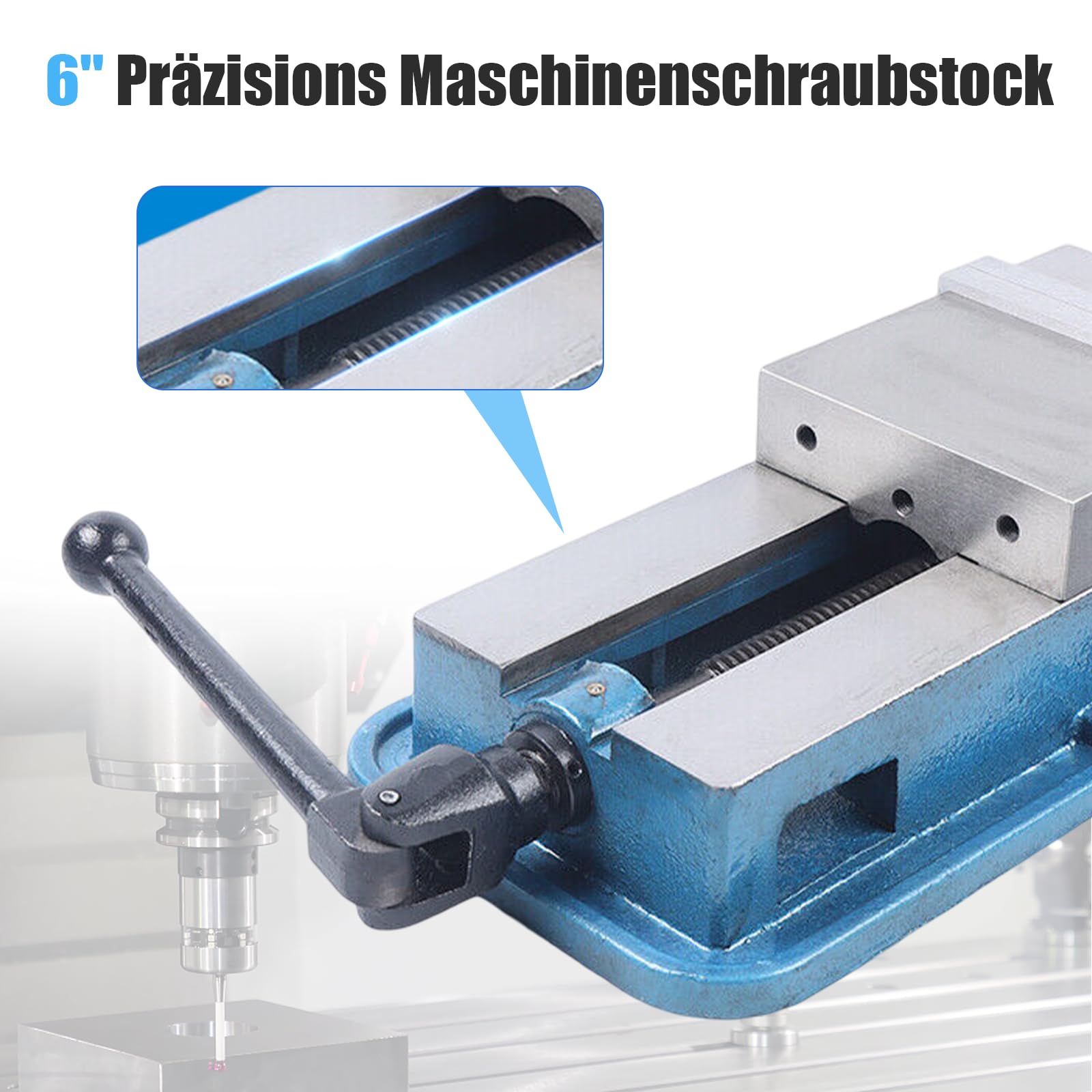 6 "Precise Lock Vise Fresa di Precisione Fresa Bassa Trazione Morsa Tornitura Strumento Morsa 160 mm Girevole Blu