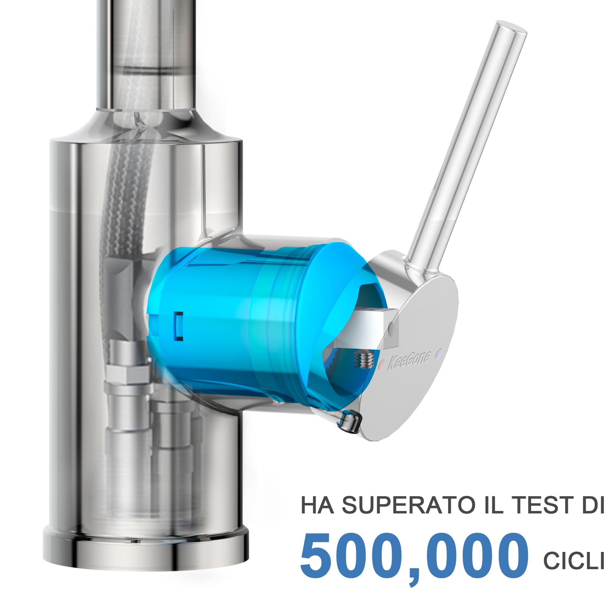Rubinetto Bagno Lavabo Girevole a 360°, Rubinetto per Lavabo Caldo e Freddo Regolabile, Rubinetto per Bagno Monocomando, Rubinetto in Acciaio Inossidabile, Facile Installazione, Cromo