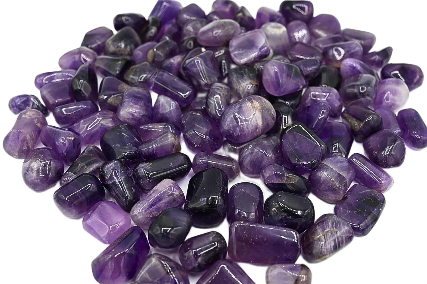 Amethyst Tumbled Stones Gemstone Cubes Assorted Shapes Dark Purple