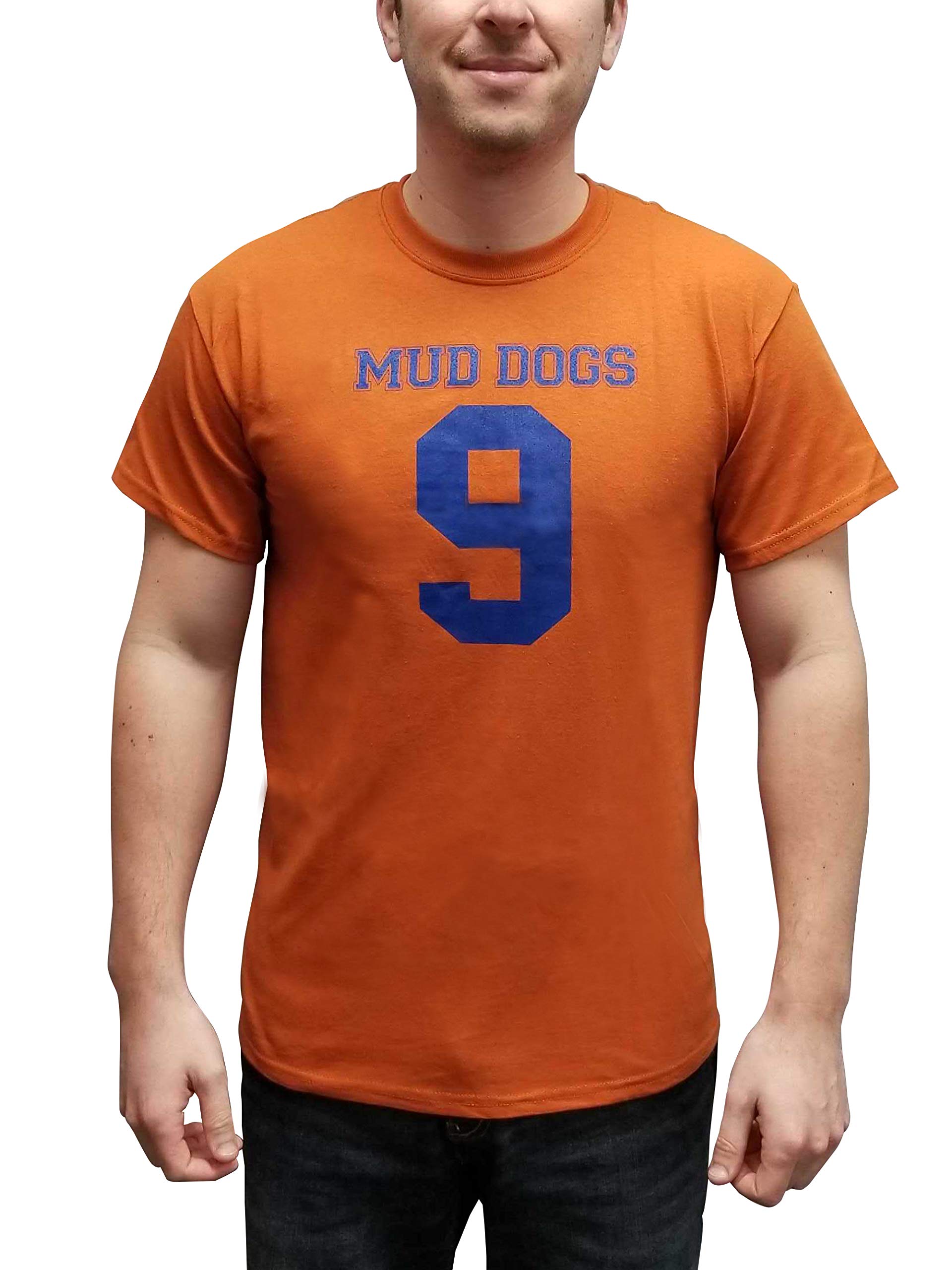 Bobby Boucher #9 Mud Dogs Jersey T-Shirt-Mens Large Orange