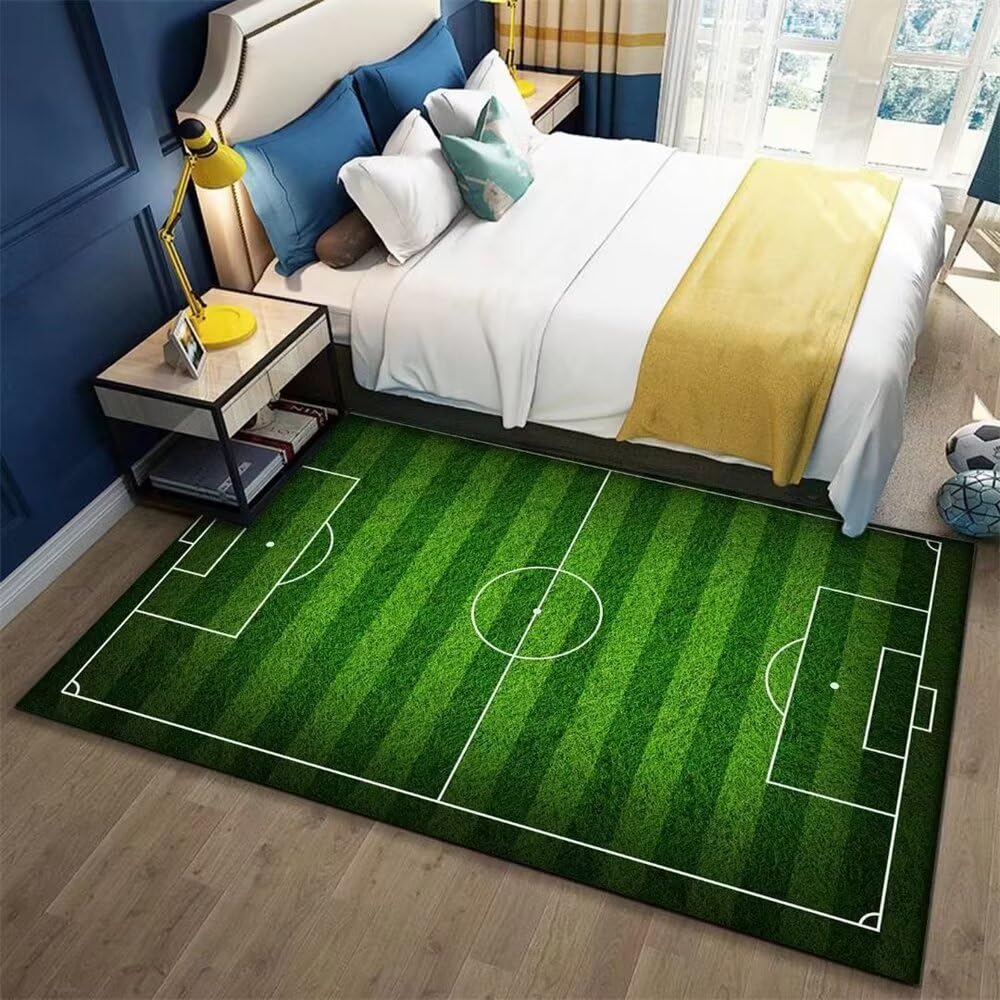 Tapis de zone personnalisable pour chambre enfant moquette verte 160x200