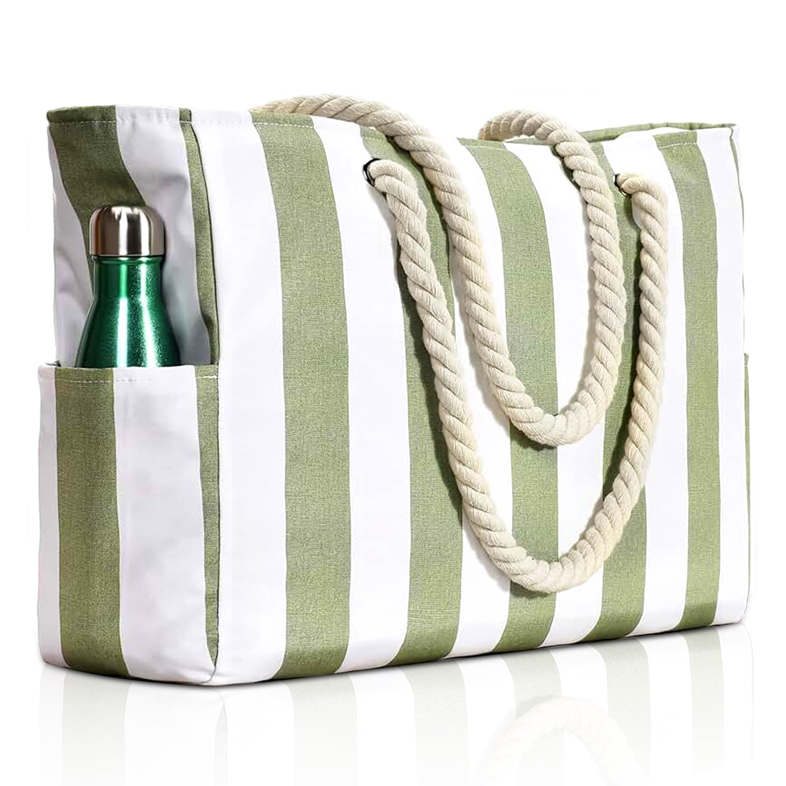 NCKIHRKK Bolsa de playa para Mujer Impermeable Grande, Bolsa Playa Grande XXL Familiar, Impermeable Lienzo Shopper Bolsa de Hombro Bolsa de Piscina con Cremallera para Playa Piscina Viajes, Uso Diario