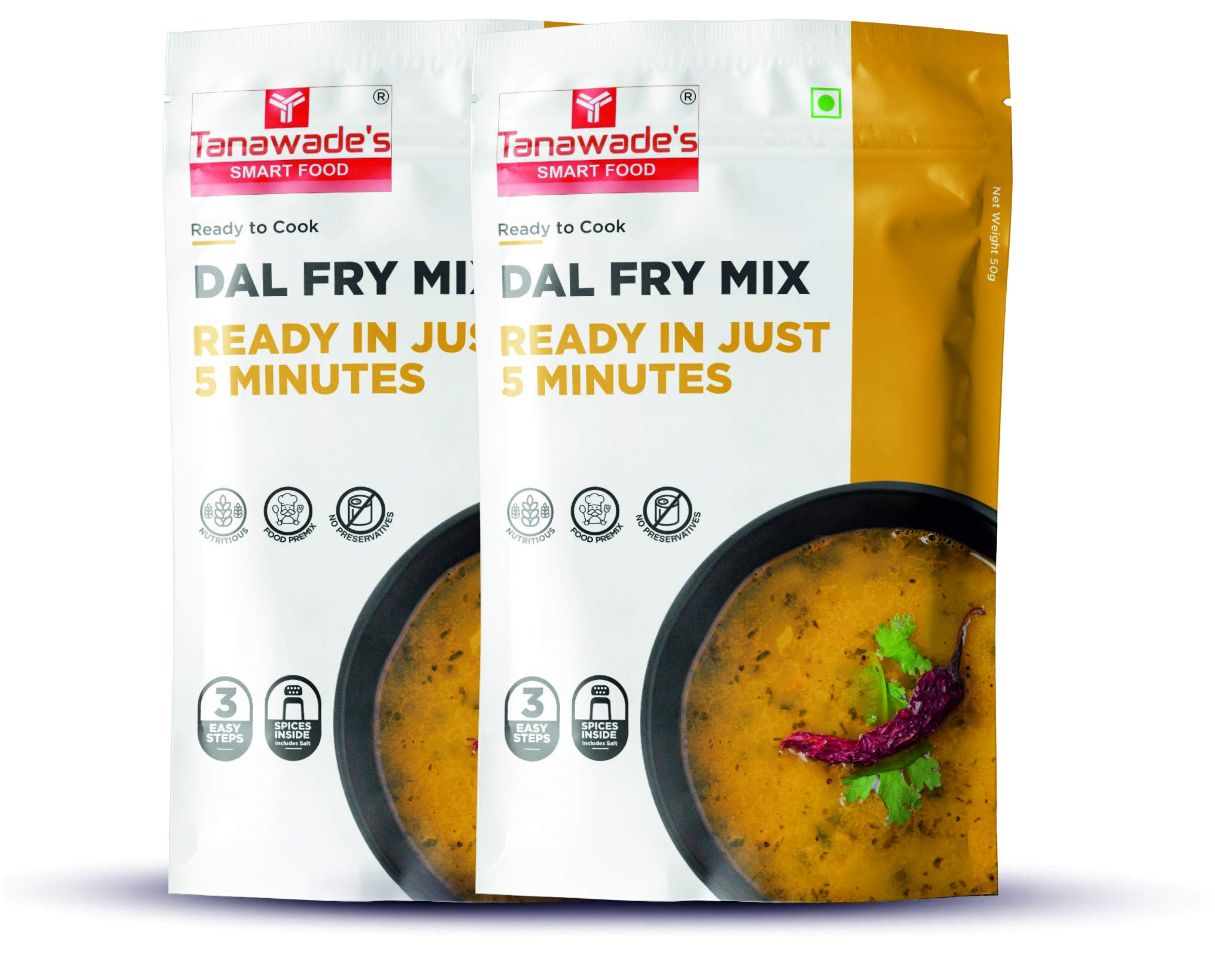 Tanawades Smart Food Instant Dal Fry Mix, Ready to Cook, Home Food with Hand Picked Flavours, Pack of 2 (B07XG8VKP8) Amazon Price History, Amazon Price Tracker
