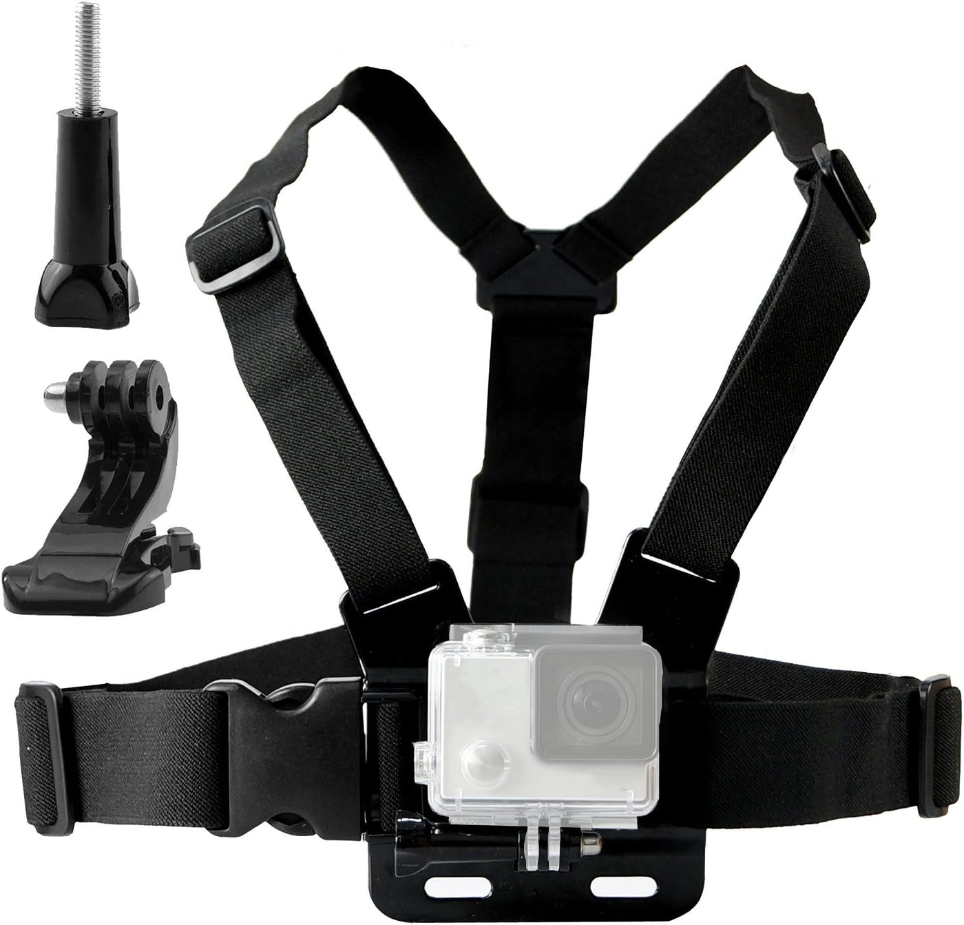 Chest Harness Mount Compatible with Gopro Hero 13 12 11 10 9 8/AKASO EK7000 Brave 4/ODDV/Hiicam/Icefox/Surfola/Camlance/WOLFANG Action Camera Accessories, Adjustable Chest Strap Mount with J Hook