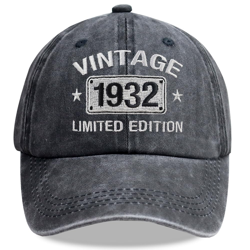 Vintage 1925-2005 Limited Edition Hats for Men Women, Personalized 21th-101th Birthday Gifts Retirement