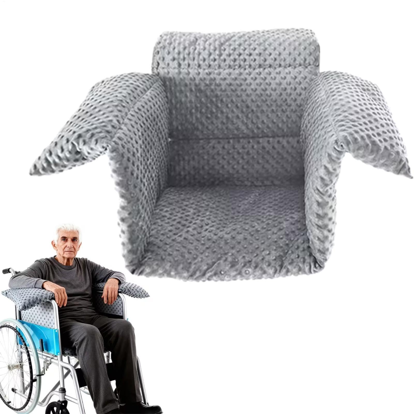 Cojín de asiento para silla de ruedas con fundas para reposabrazos