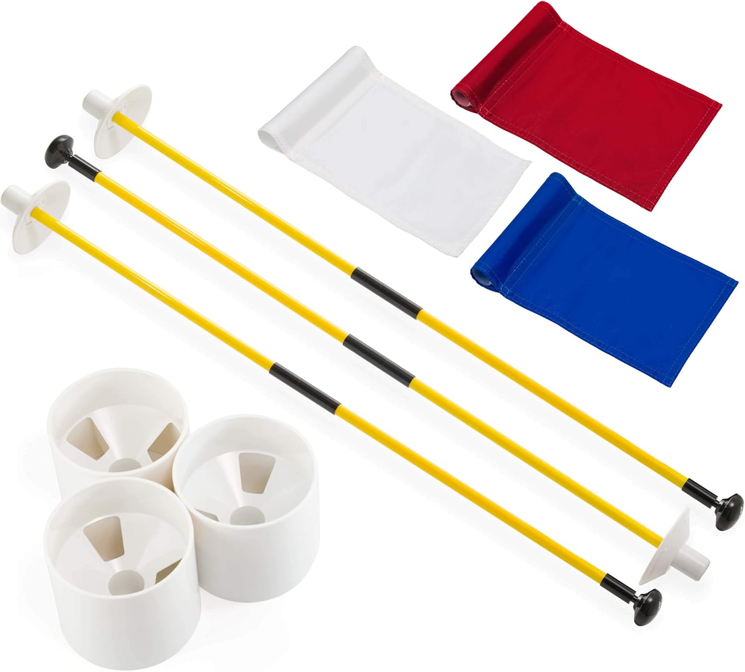 Murray Sporting Goods Golf Flagsticks, Flags and Cups, Set of 3 | Mini Golf Flagsticks with Holes for Putting or Chipping Greens | Putting Green Poles, Cups and Flags in Red, White and Blue (Variety) : Sports & Outdoors