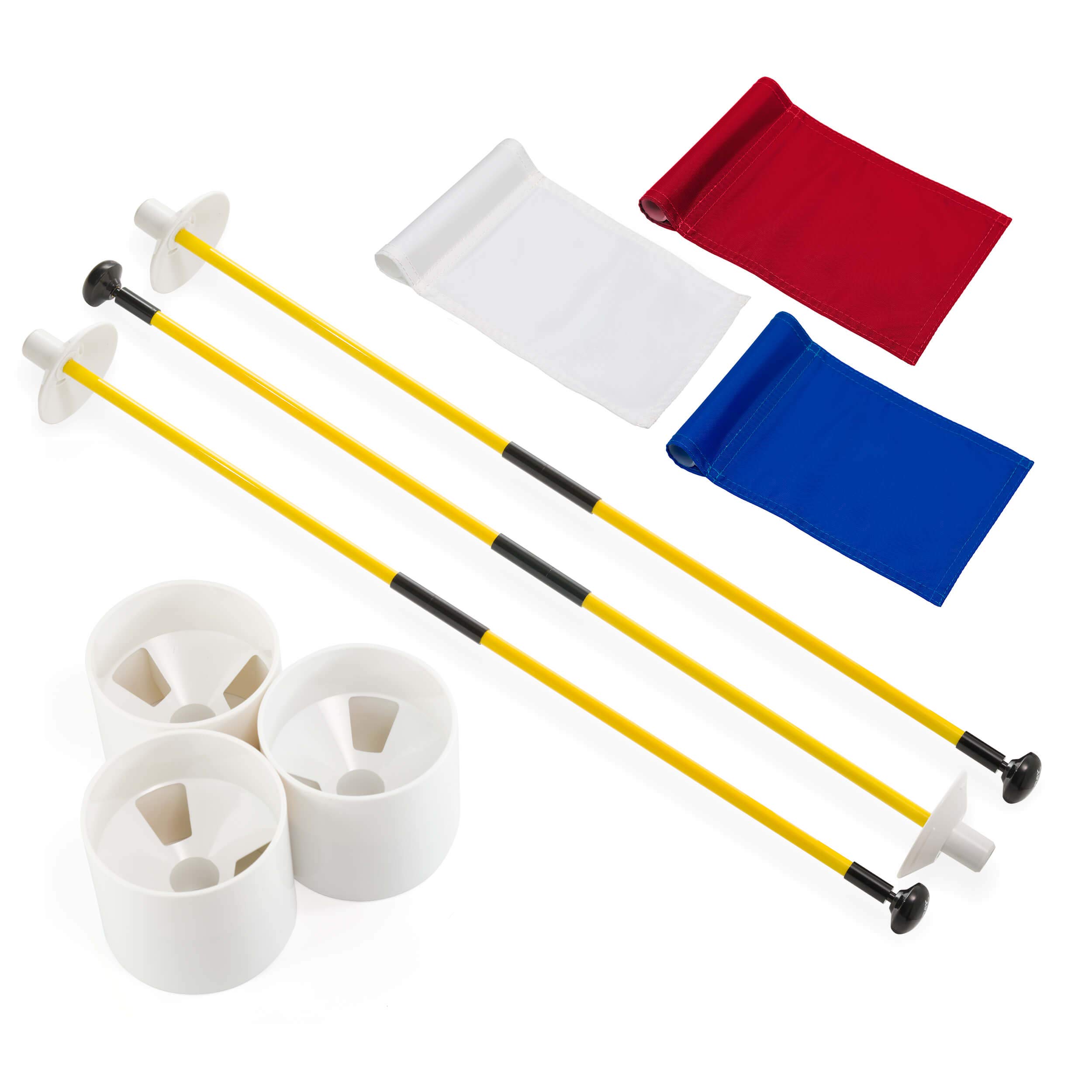 Murray Sporting Goods Golf Hole Cup Flaggen-Set 3-teilig - Mini Golf Flagsticks mit Flagge und Cup zum Putting Greens oder Übung Löcher (Variety)