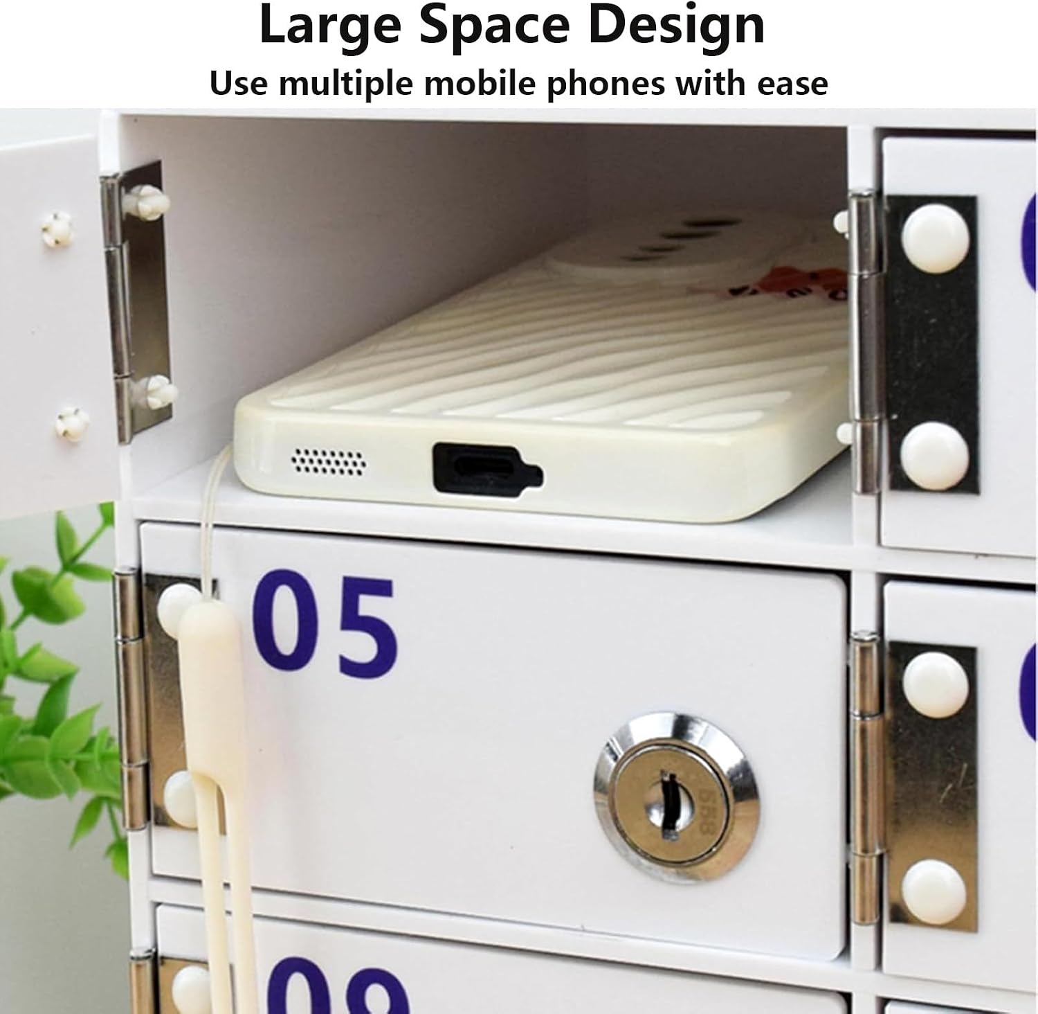 Cell Phone Locker Box - Wall-Mounted Acrylic Storage Cabinet with Door Locks, Keys & 25 Grids - Organize Phones in Office, School, or Classroom