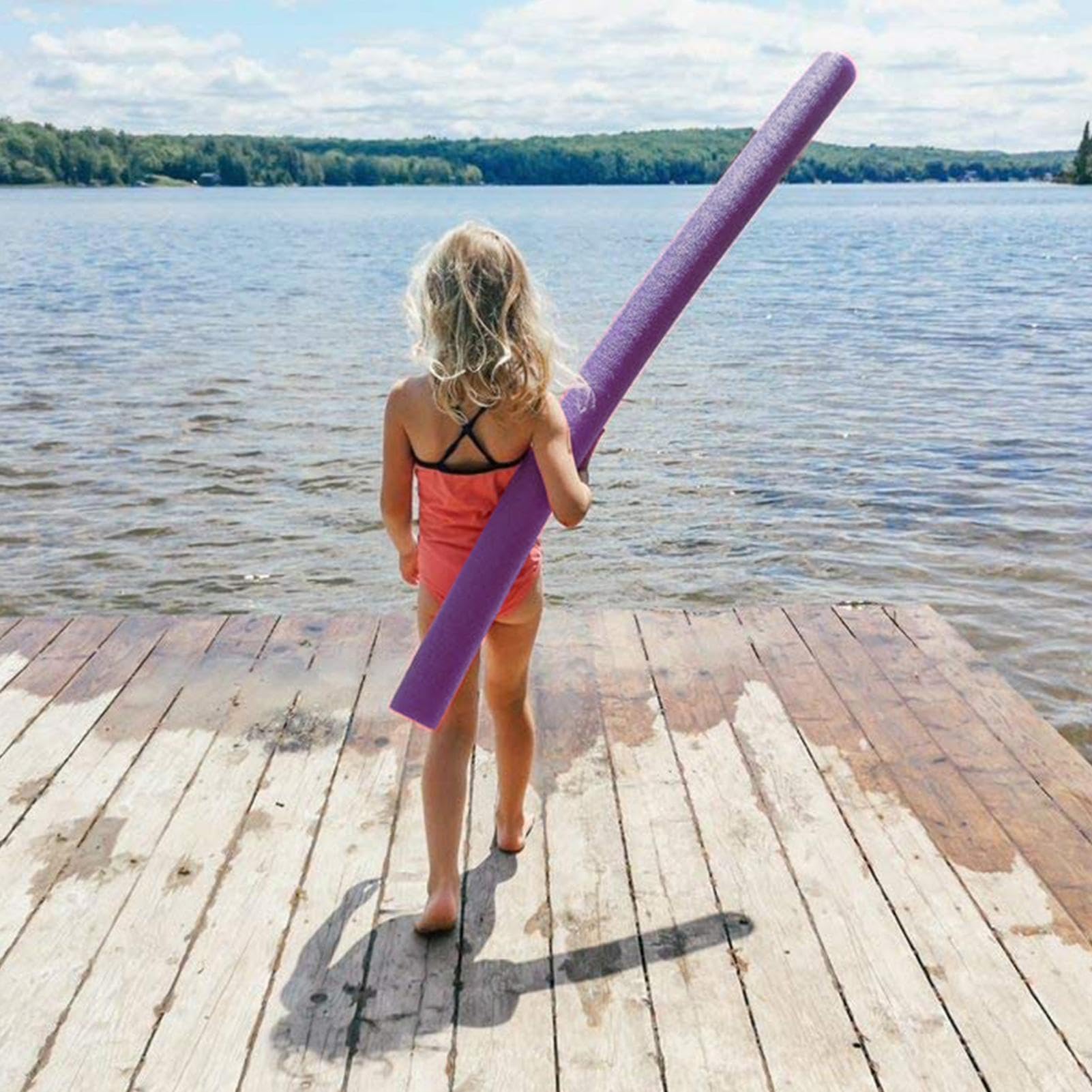 Makaron piankowy do pływania – duża, miękka rurka, do sportów wodnych, jako pomoc w pływaniu, dla dzieci, dziewcząt i dorosłych, do użytku wewnątrz na zewnątrz, nad jeziorem, rzeką, w ogrodzie, na