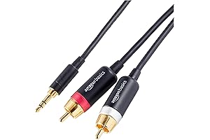 Amazon Basics 3.5mm to 2RCA Stereo Audio Cable with Gold-Plated Plugs