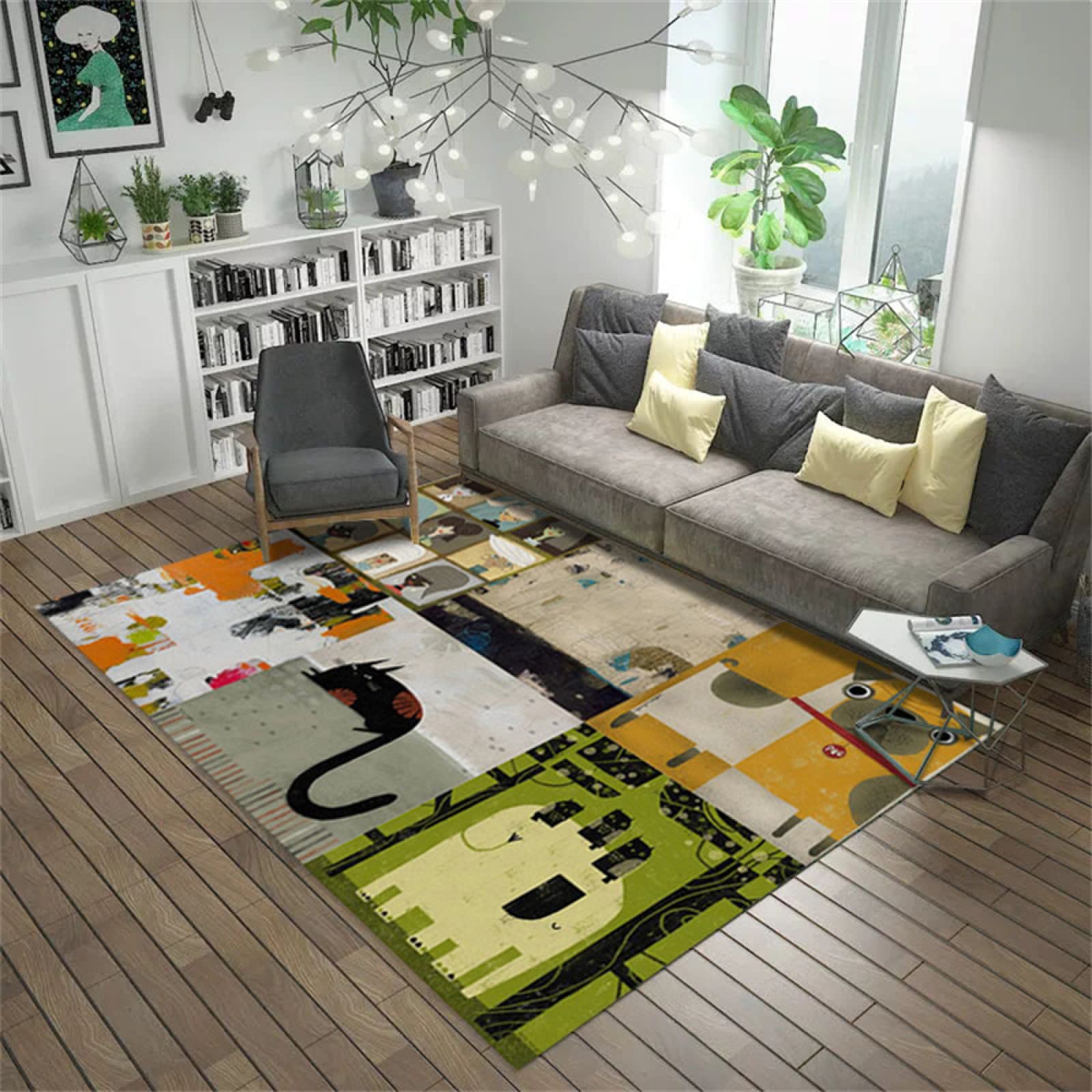Alfombras infantiles niñas multicolor 100x160cm lavable para habitacion y salon
