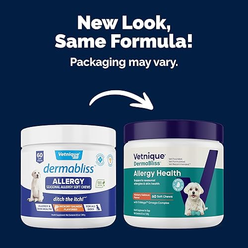 Miniatura 2 de Vetnique Dermabliss - Suplemento de apoyo inmunológico y alivio de la alergia de temporada para perros con picazón y lamer con aceite de pescado