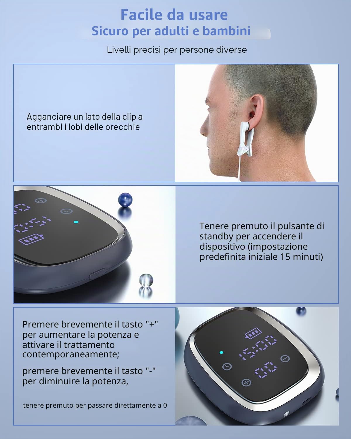KTS Dispositivo Avanzato per Aiutare il Sonno, Stimolazione Microcorrente a Bassa Frequenza e Aiuto Ipnotico Pulsato per il Sonno per Adulti con Ansia, Emicrania e Vertigini per Raggiungere un Sonno