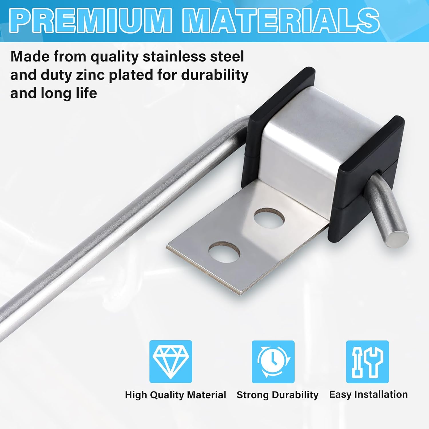 Universal Stainless Steel Exhaust Hanger Heavy-duty Exhaust Hanger Rod Exhaust Pipe Hanger Bracket Weld On - 3/8" Rod 11" Long(4 PCS)