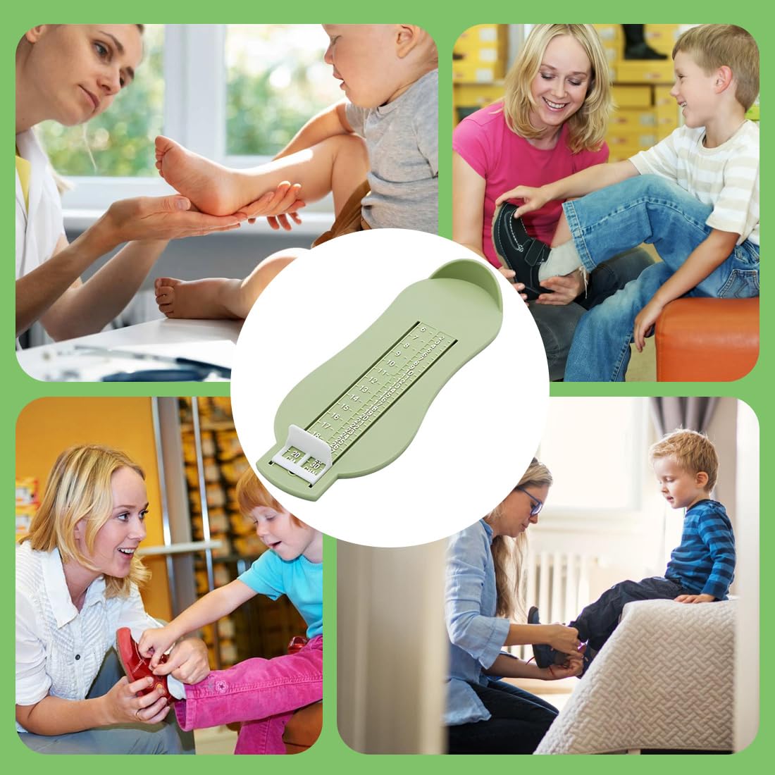 CPJJ 2 piezas de medidores de pie Medidor de Pies Niños y Adultos Dispositivos de Medición de Medición de Zapatos para Determinar el Tamaño de 18 a 47 Regla de Medición de la Longitud del Pie