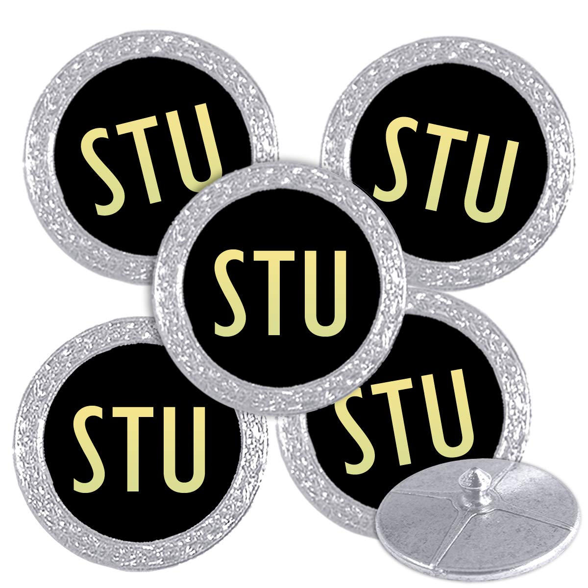 Best Impressions Silver Coloured Golf Ball Markers with Names (STU) โ image 1
