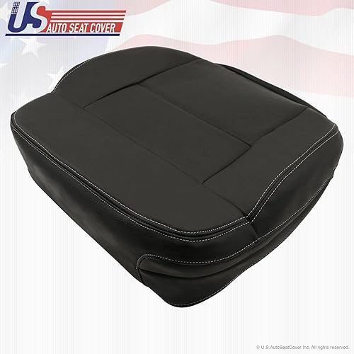 Miniatura 8 de Funda de asiento de piel perforada para Ford F-150 Lariat del lado del conductor, color negro