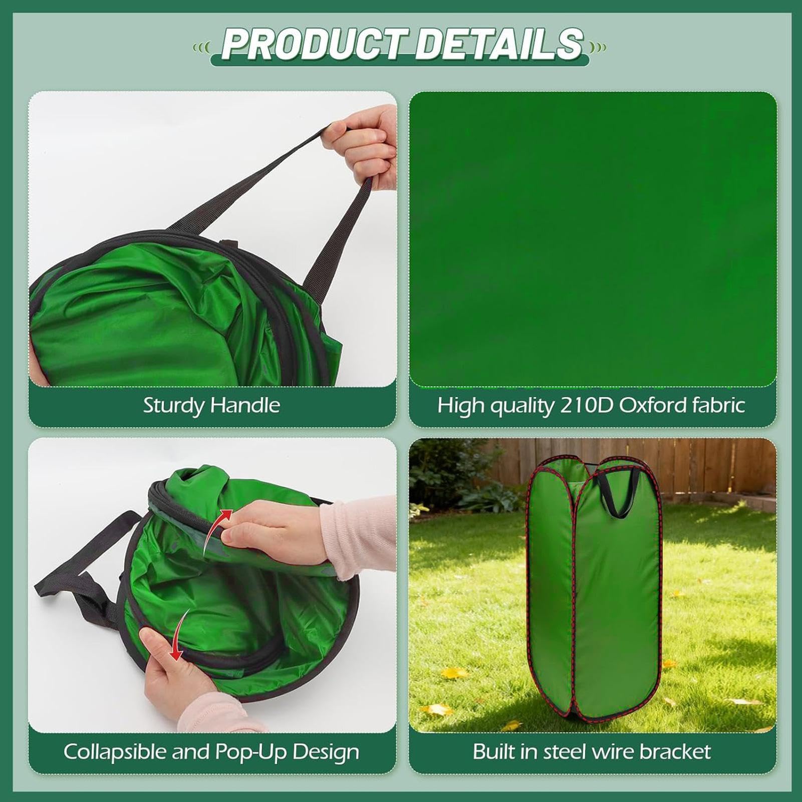 Garden Waste Bags Leaf Bag Holder 2 piezas plegable Leaf Collecting Caída