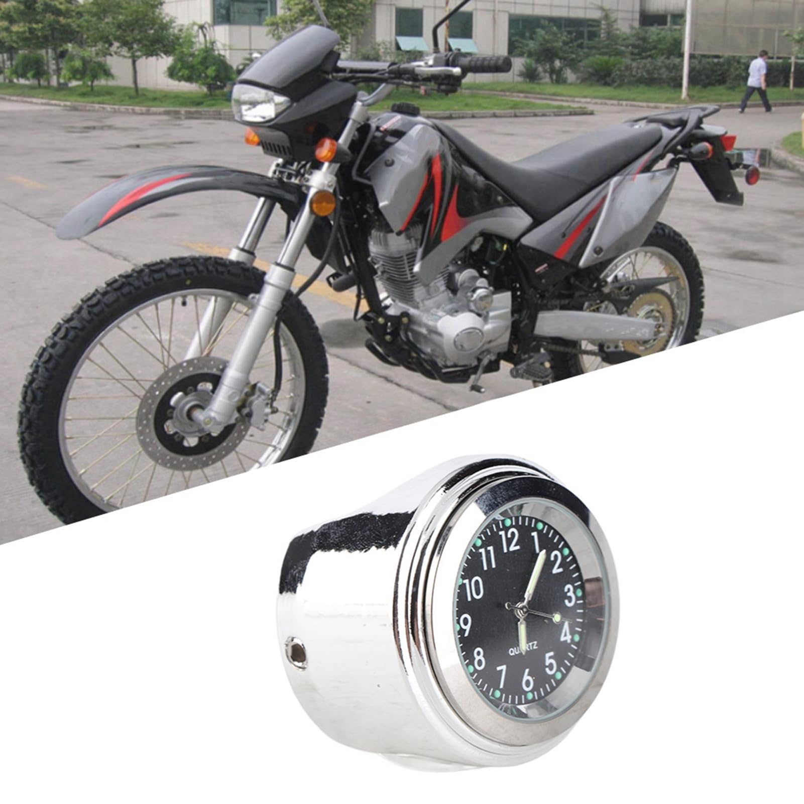 Denash Montre à Cadran de Moto, Jolie Montre de Moto Cool, Haute dureté, Antirouille pour Moto (Black)