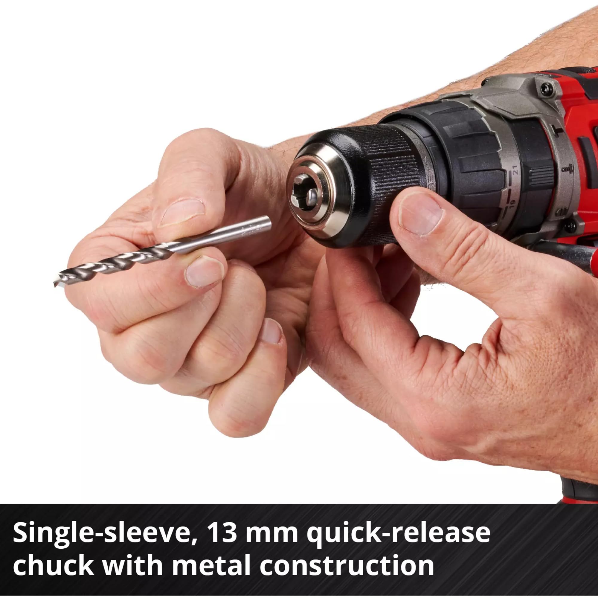 Einhell Professional Taladro percutor con batería TP-CD 18/70 Li-i BL-Solo Power X-Change (18 V, sin escobillas, 70 Nm, func. de perfor. por percusión, portabrocas de 13 mm, 2 velocidad, sin batería)