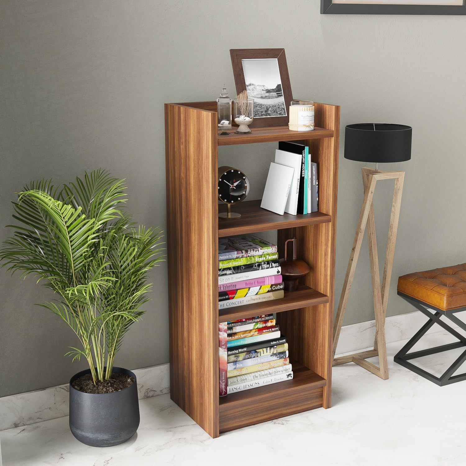 Furniture Cafe 3-Tier Brown Bookshelf – Engineered Wood Open Book Rack, Cube Shape Storage Organizer Stand for Home, Study Room, Bedroom, Living Room & Office