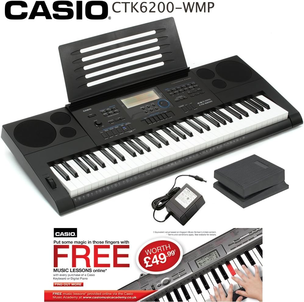 Casio CTK 6200 Digital Keyboard (Uk Used) With Free Adapter -