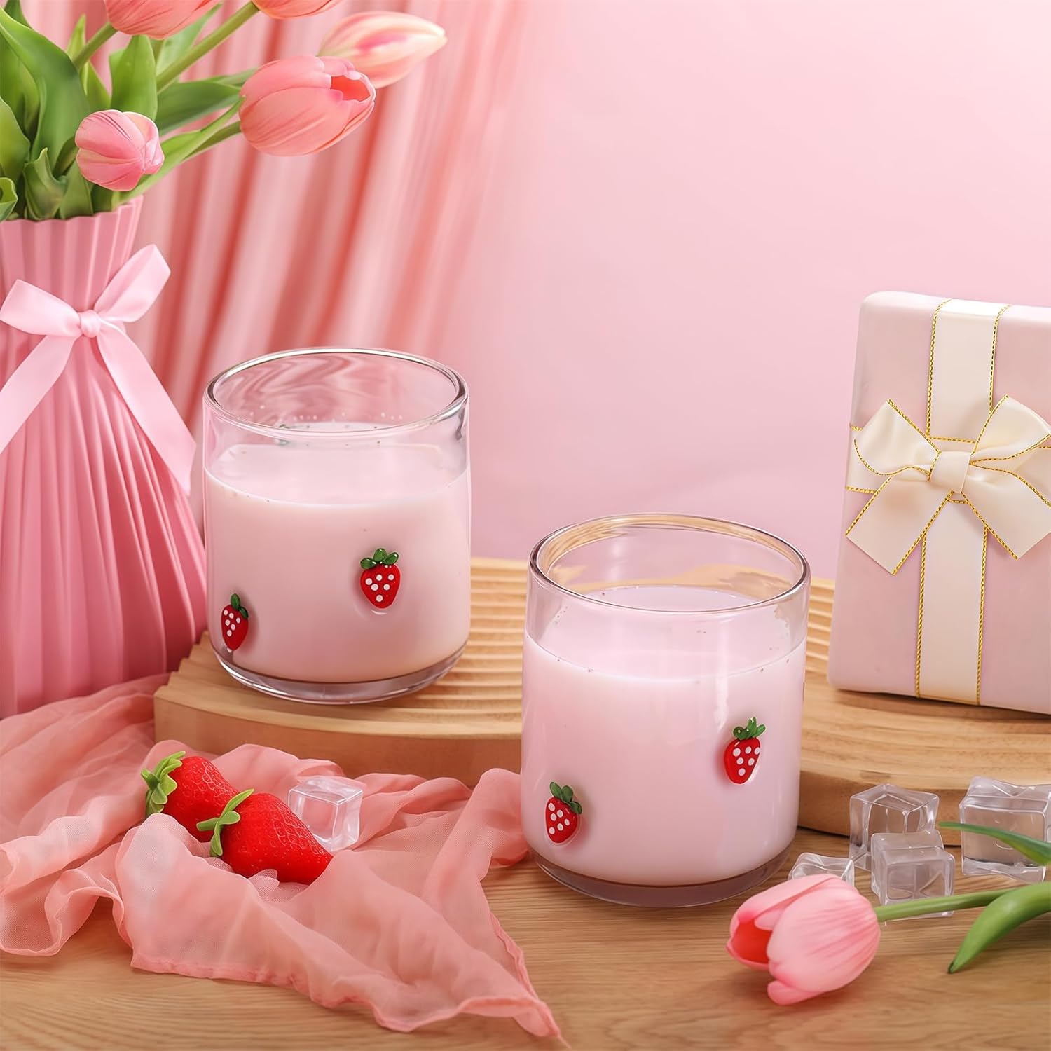 Classical Lemon Art Glasswares Pair Of 14oz Highballs Glasses For Beer Wine Decorative Table Accent Antique Fruit Pattern Beverage Glasses