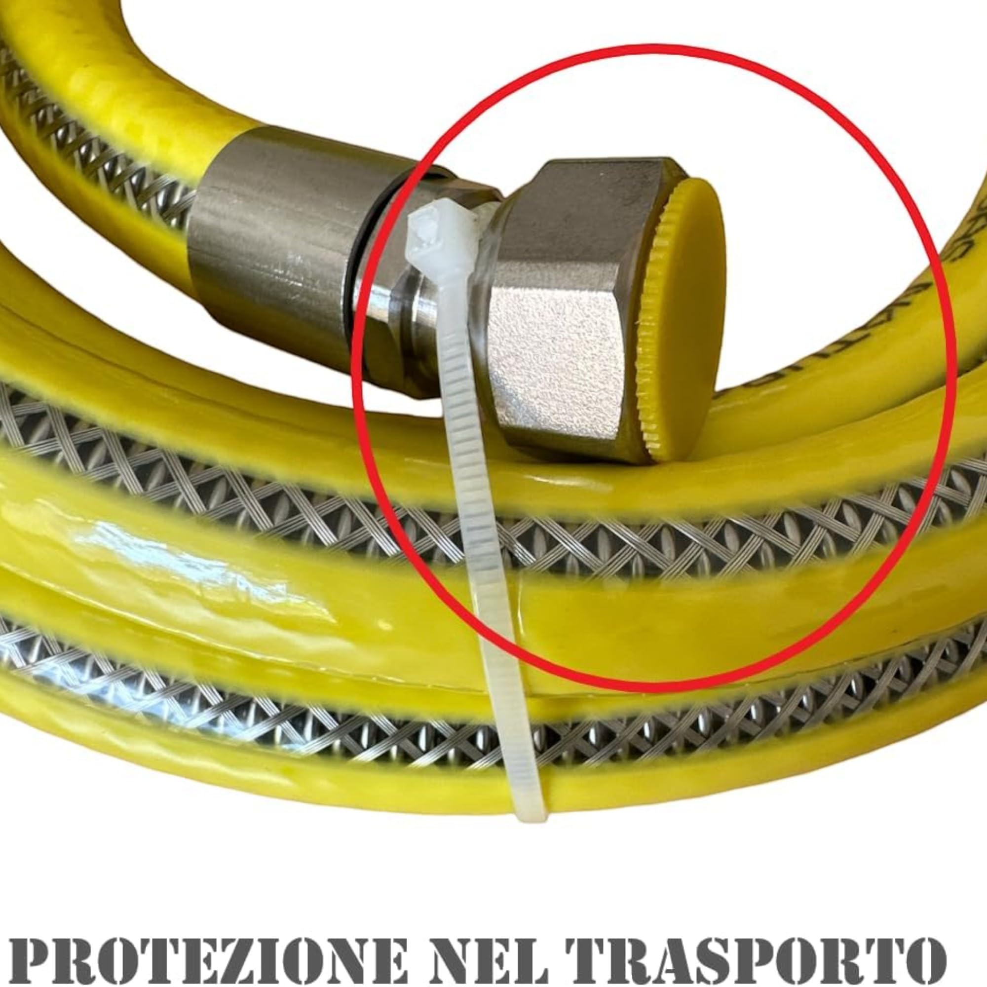 Manguera de gas 3 metros de 1/2" acero hembra-hembra FF según la norma EN 15266 para la cocina/cocina GLP completa de juntas