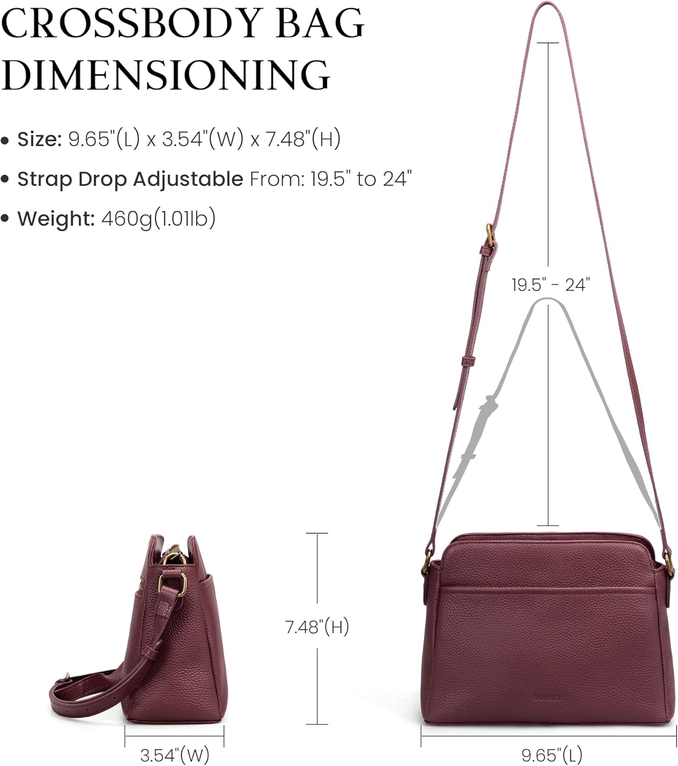 befen Anti-theft Crossbody Bag for Women Genuine Leather, Small Cross Body Shoulder Handbags with RFID Card Slots - Image 3